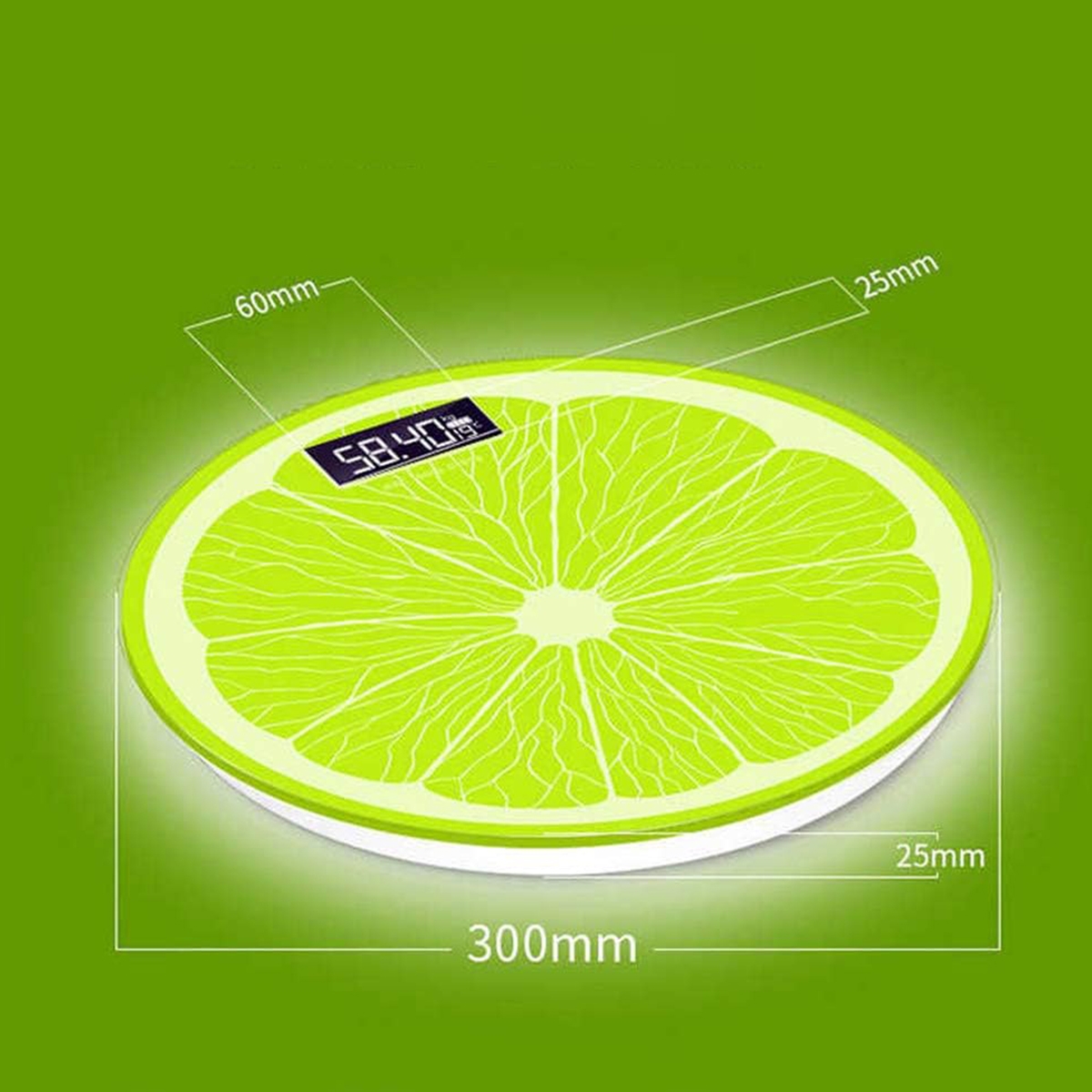 Digital Body Weight Bathroom Scale Green Lemon Shape LCD Backlight Display High Precision Measurements With Automatic Switching Machine