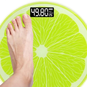 Digital Body Weight Bathroom Scale Green Lemon Shape LCD Backlight Display High Precision Measurements With Automatic Switching Machine