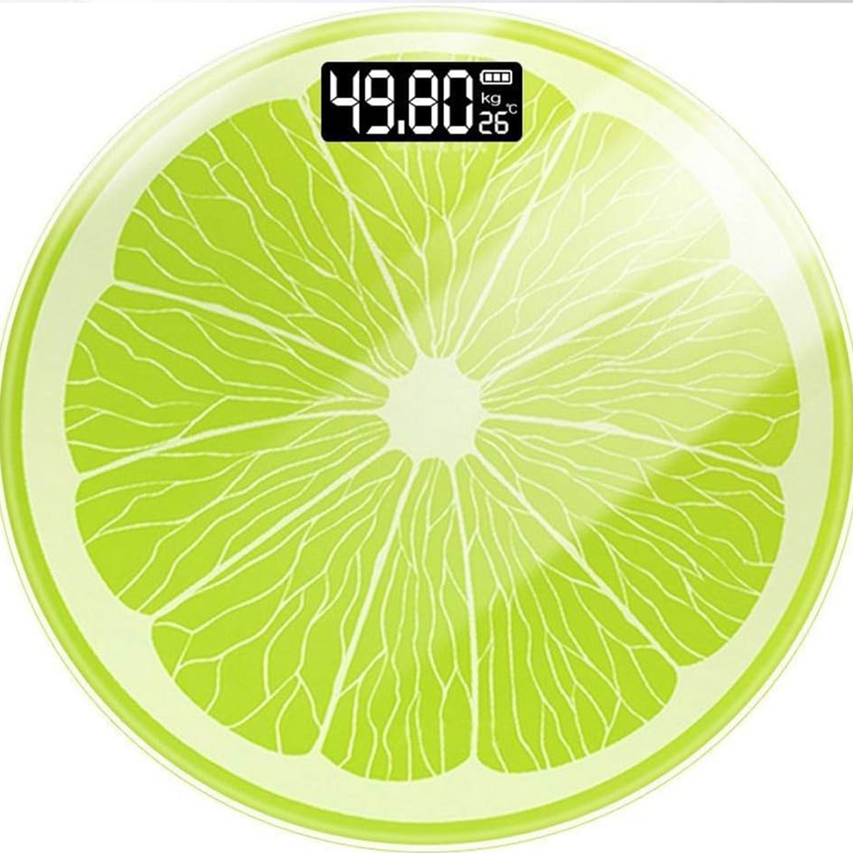 Digital Body Weight Bathroom Scale Green Lemon Shape LCD Backlight Display High Precision Measurements With Automatic Switching Machine